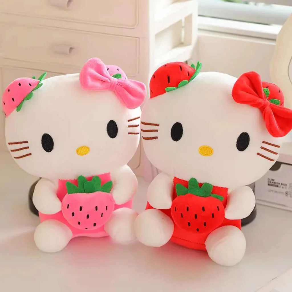 Adorable Hello kitty Soft Toy with Strawberry