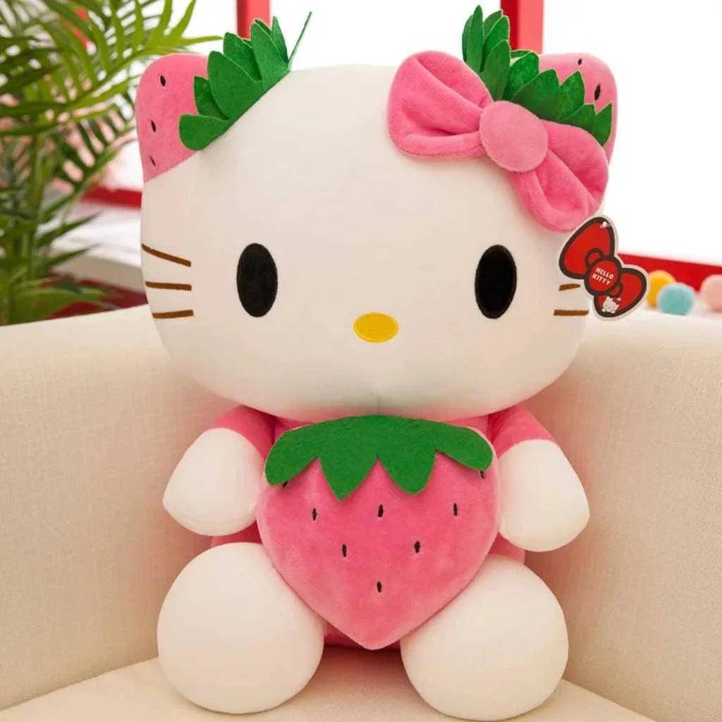 Adorable Hello kitty Soft Toy with Strawberry