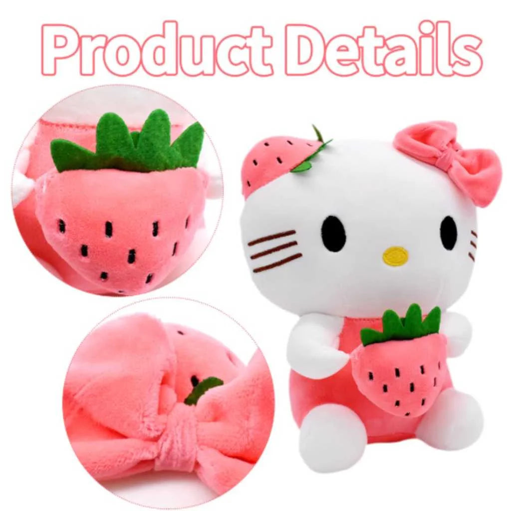 Adorable Hello kitty Soft Toy with Strawberry