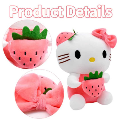 Adorable Hello kitty Soft Toy with Strawberry