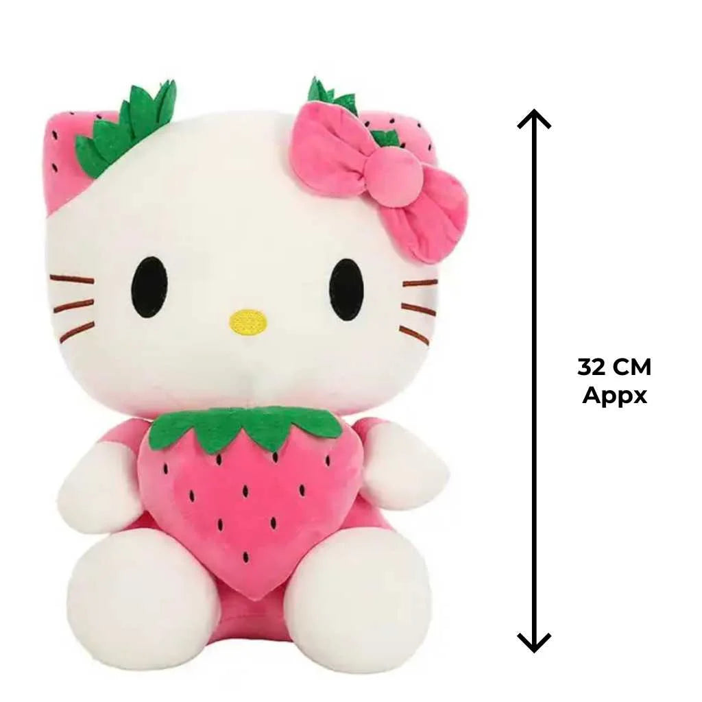 Adorable Hello kitty Soft Toy with Strawberry