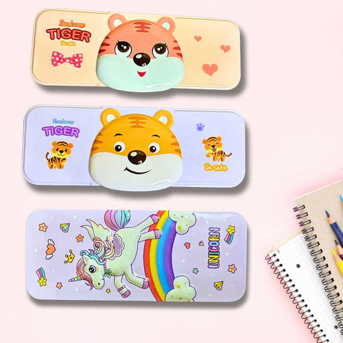 Animal Cartoon Printed Metal Pencil Box - DODKart