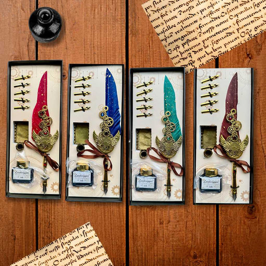 antique calligraphy feather pen set vasco da gama 