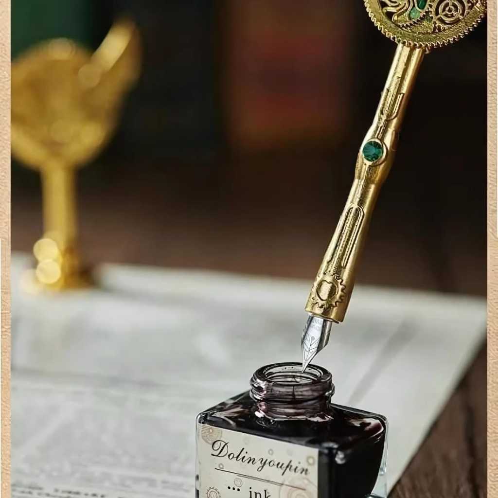 antique calligraphy feather pen set vasco da gama 