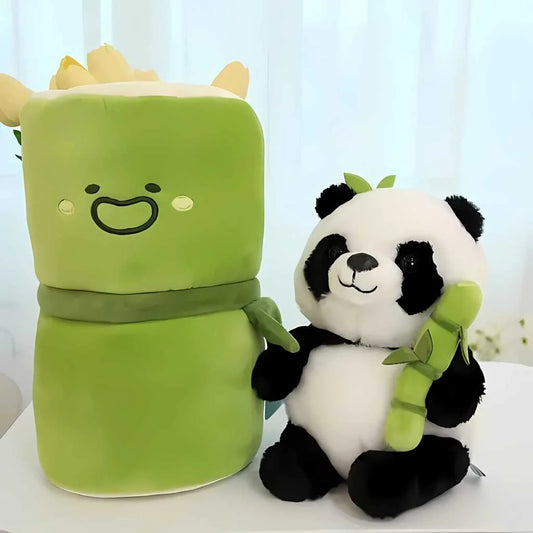 Bamboo Tube Cute Panda Soft Toy