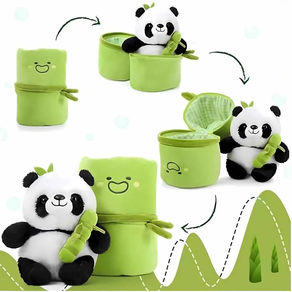 Bamboo Tube Cute Panda Soft Toy