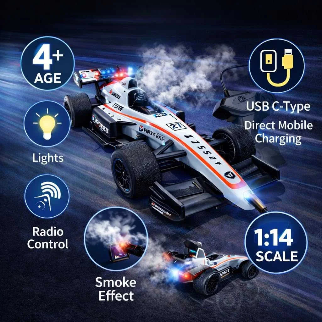 Best F1 RC Car with Smoke Effect High-Speed Remote Control Car