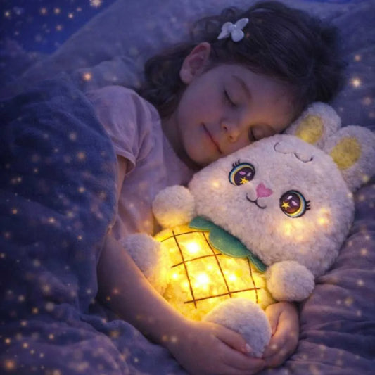 Breathing Rabbit Toy Calming Glowing Sleep Aid for Babies