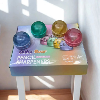 Bubu Bear 3 Hole Pencil Sharpener - Multi-Size for Kids | DODKart