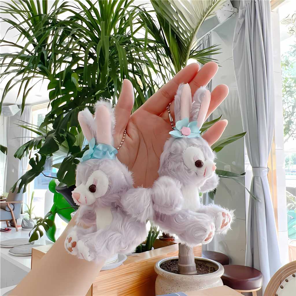 bunny themed soft toy keychain for bags and keys