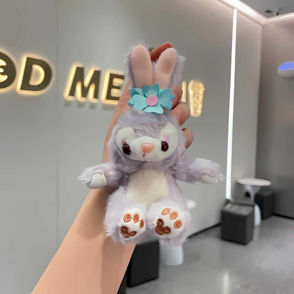 bunny themed soft toy keychain for bags and keys