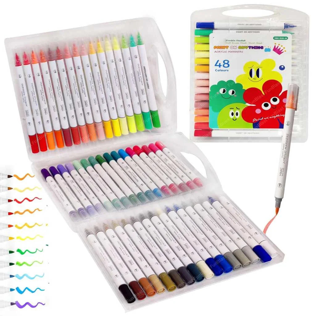 Buy Premium 48 Colors Acrylic Marker Set for Kids