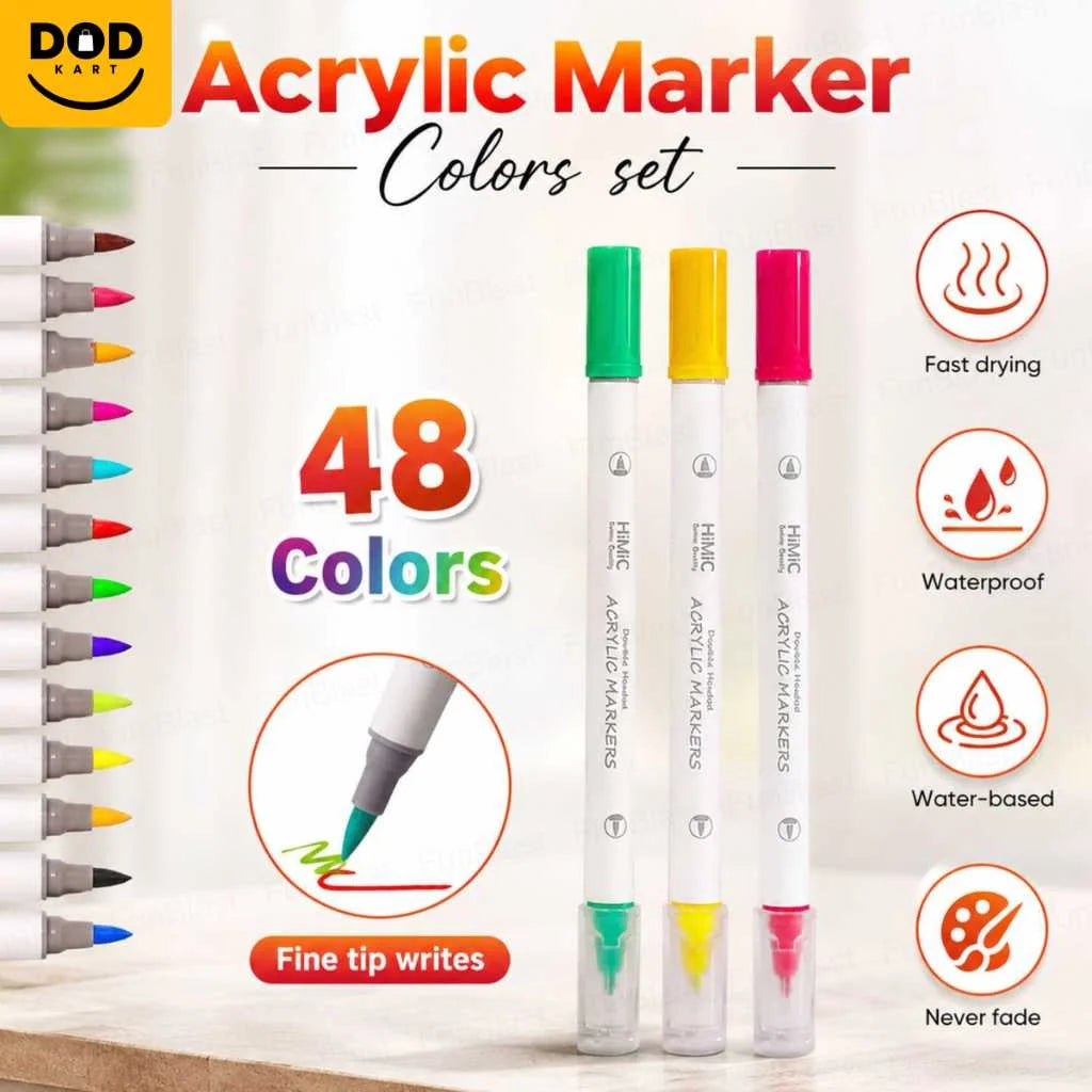 Buy Premium 48 Colors Acrylic Marker Set for Kids