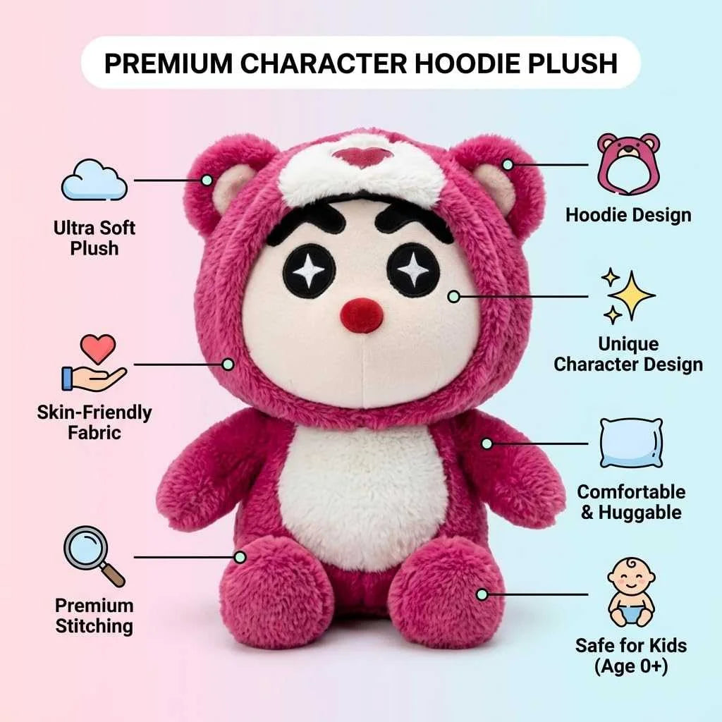 Buy Shinchan Maroon Bear Soft Toy 35cm Best Kids Plushie