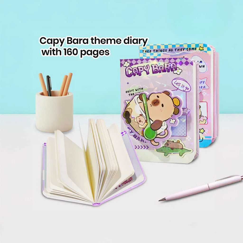 Capybara Theme Mini Diary with Spinning Sticker