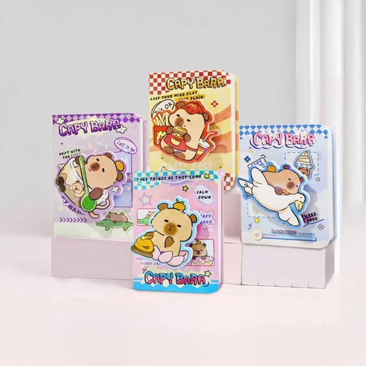 Capybara Theme Mini Diary with Spinning Sticker