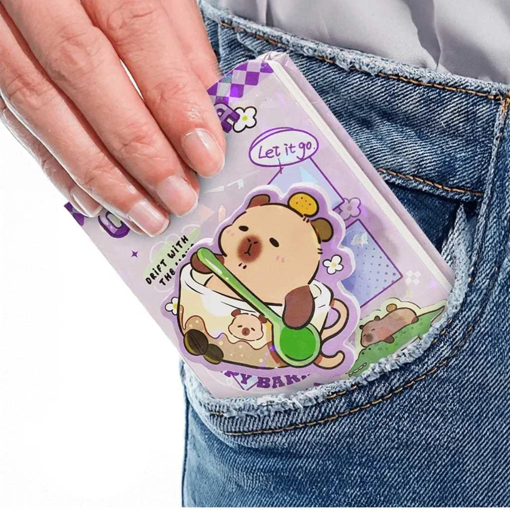 Capybara Theme Mini Diary with Spinning Sticker