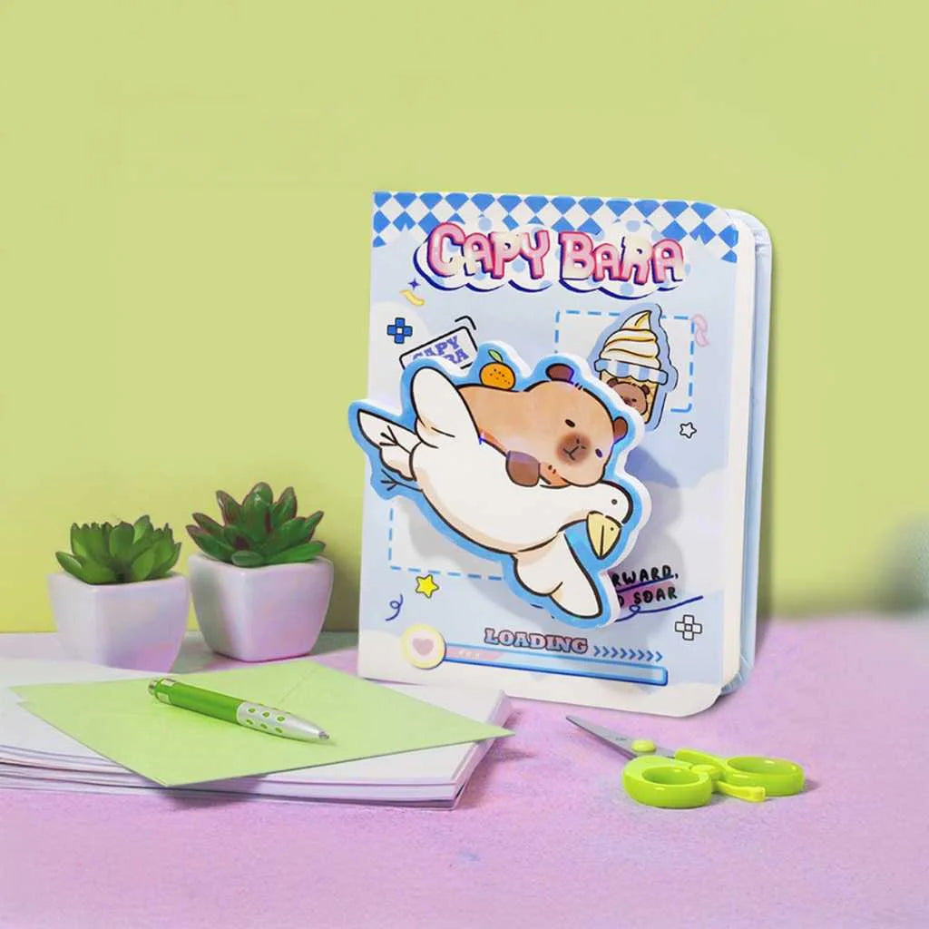 Capybara Theme Mini Diary with Spinning Sticker