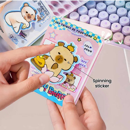 Capybara Theme Mini Diary with Spinning Sticker