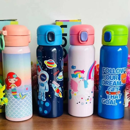 Cartoon Print Stainless Steel Sipper Bottle 750ml