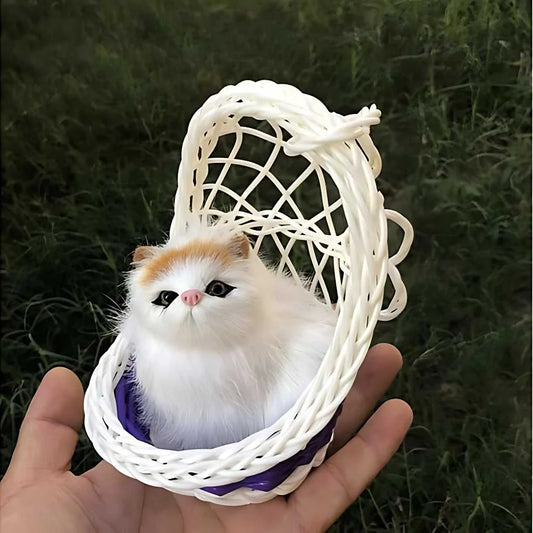 Cat Soft Toy with Sound and Hanging Light Basket
