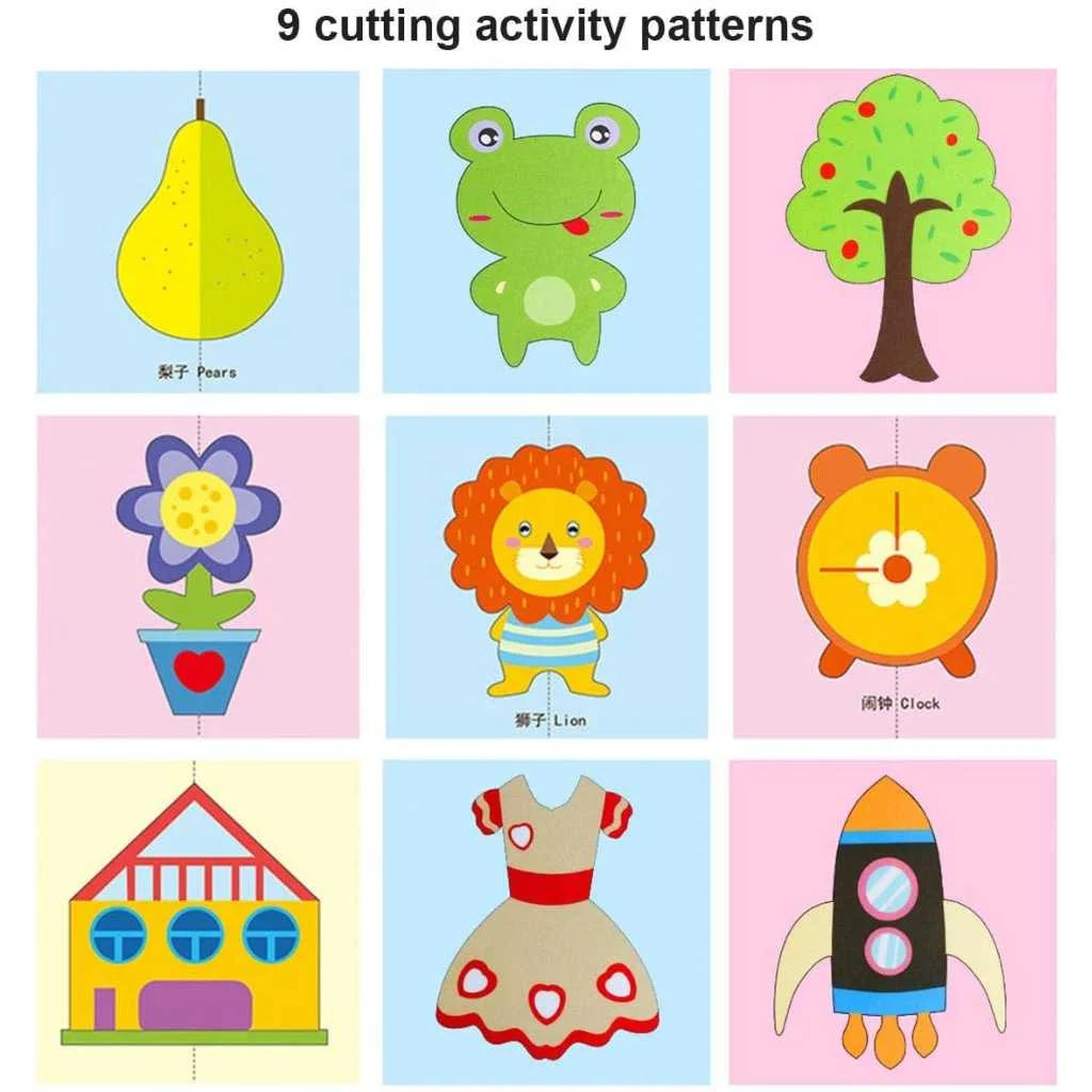 Colourful Paper Cutting Activity Craft Kits with Scissors