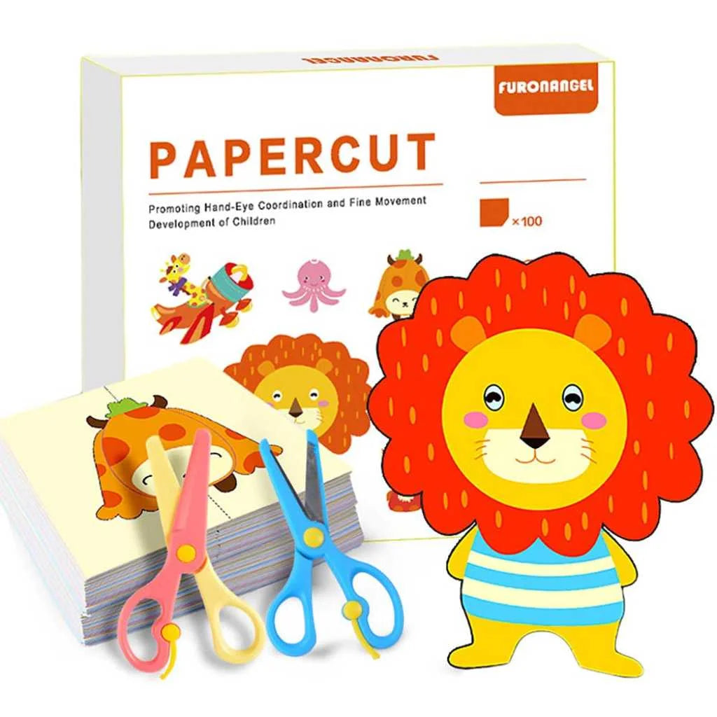Colourful Paper Cutting Activity Craft Kits with Scissors