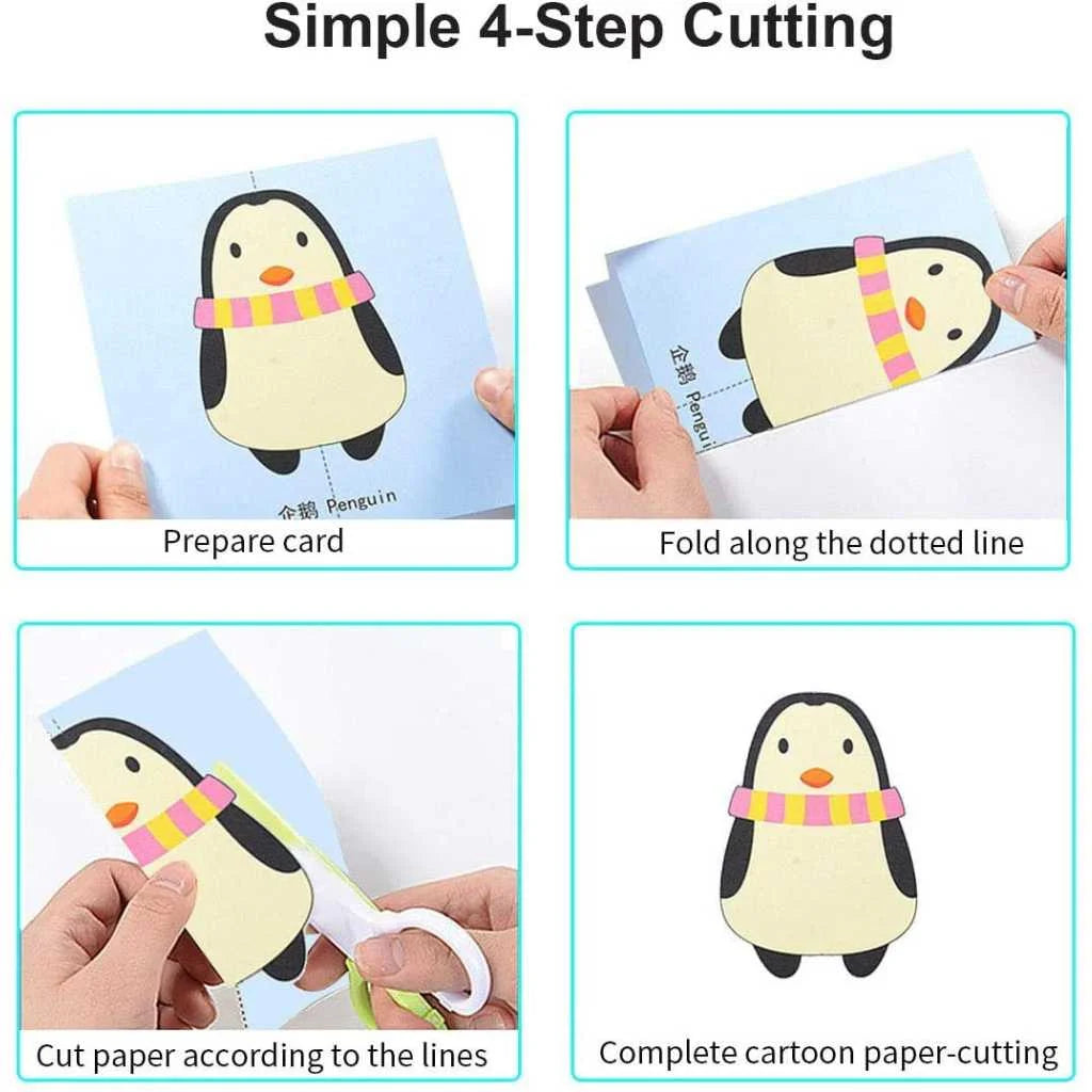 Colourful Paper Cutting Activity Craft Kits with Scissors