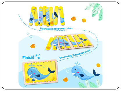 Creative Playtime: Wooden Fish Puzzles with 8 Patterns 