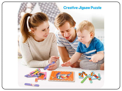Creative Playtime: Wooden Fish Puzzles with 8 Patterns 