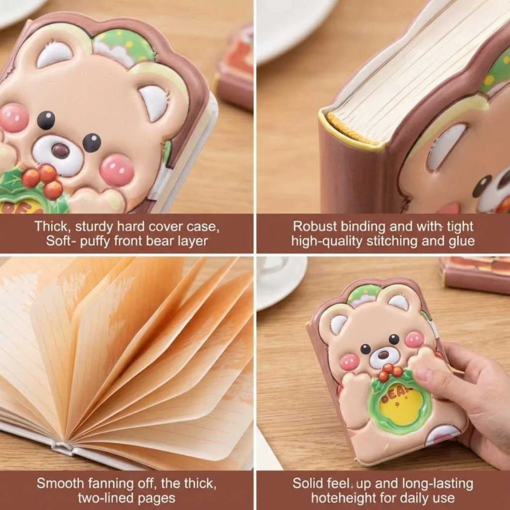 Cute 3D Puffy Animal Diary - Premium Kids Journal for School & Gifts