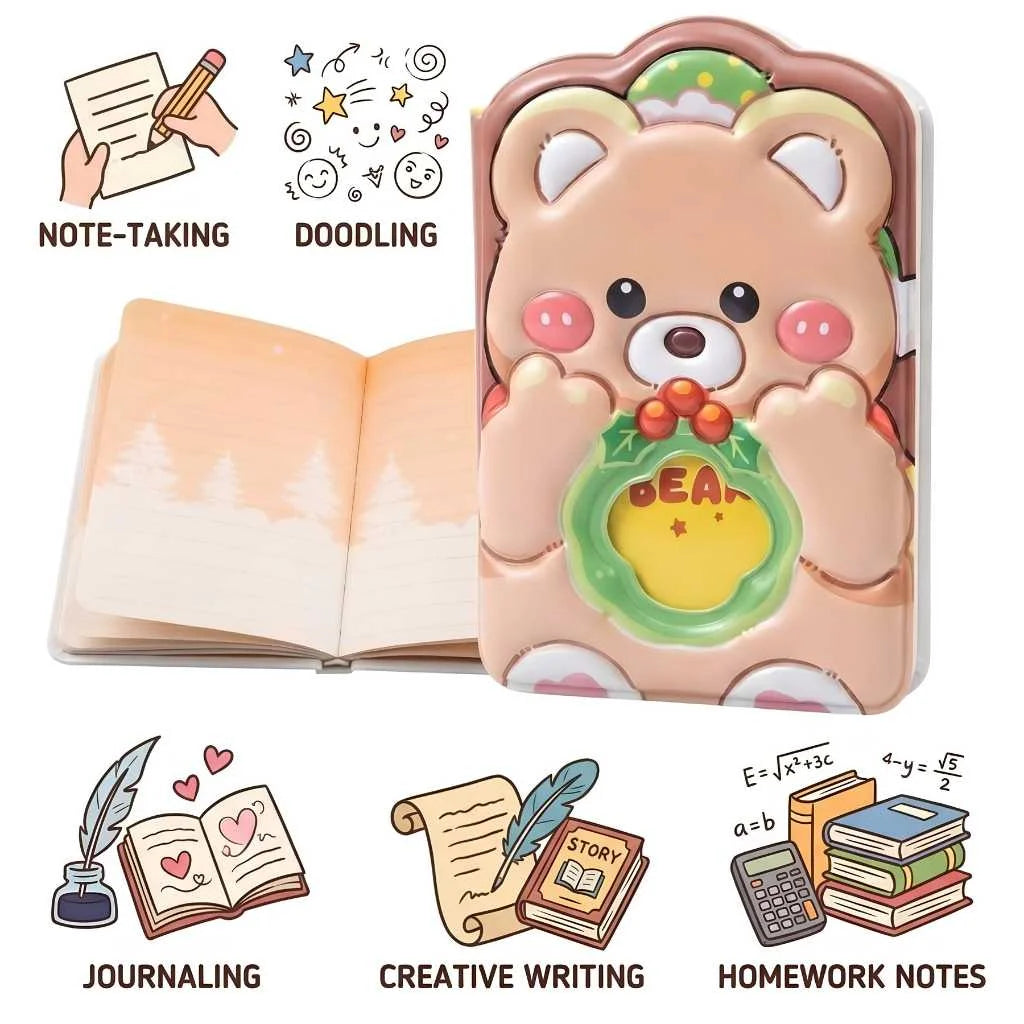 Cute 3D Puffy Animal Diary - Premium Kids Journal for School & Gifts