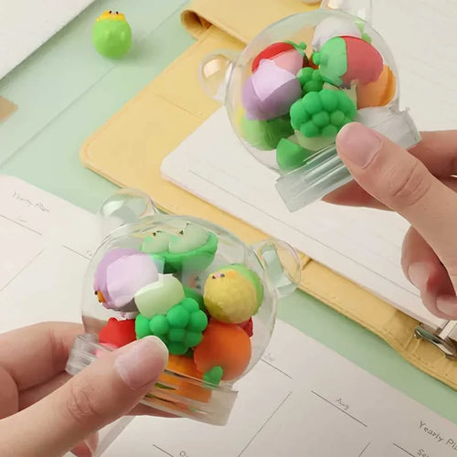 Cute 3D Vegetable Eraser Set - 12pc Kawaii Set | DODKart