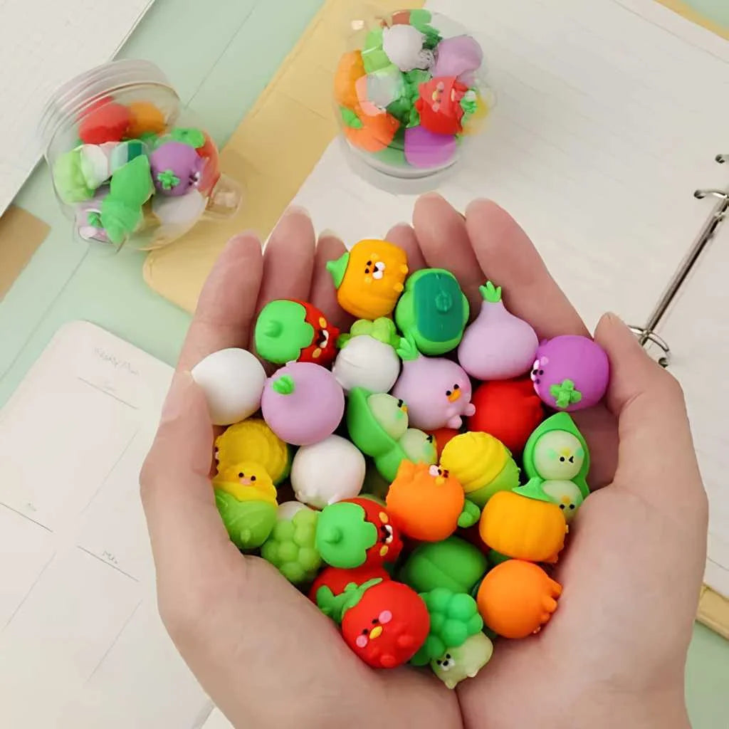 Cute 3D Vegetable Eraser Set - 12pc Kawaii Set | DODKart