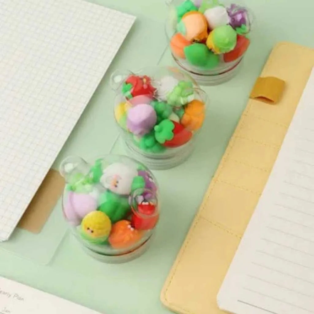 Cute 3D Vegetable Eraser Set - 12pc Kawaii Set | DODKart