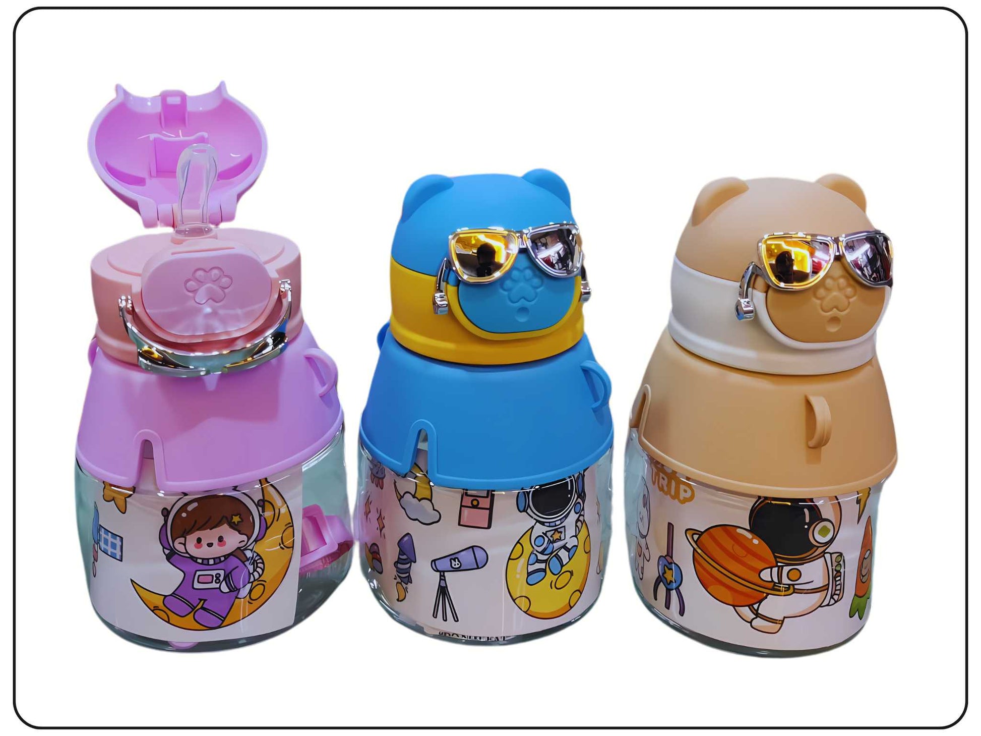 Cute and Colourful Animal Design Water Bottles for Kids