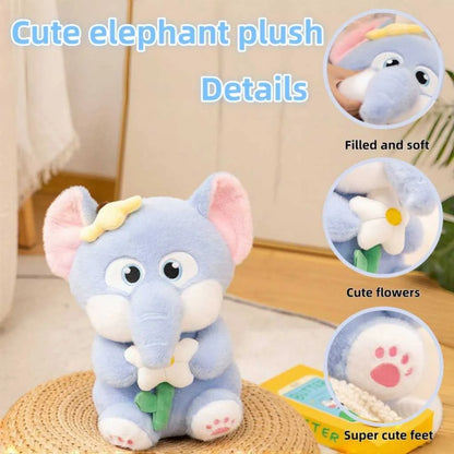 Cute Blue Elephant Soft Toy 35cm Cuddly Plush