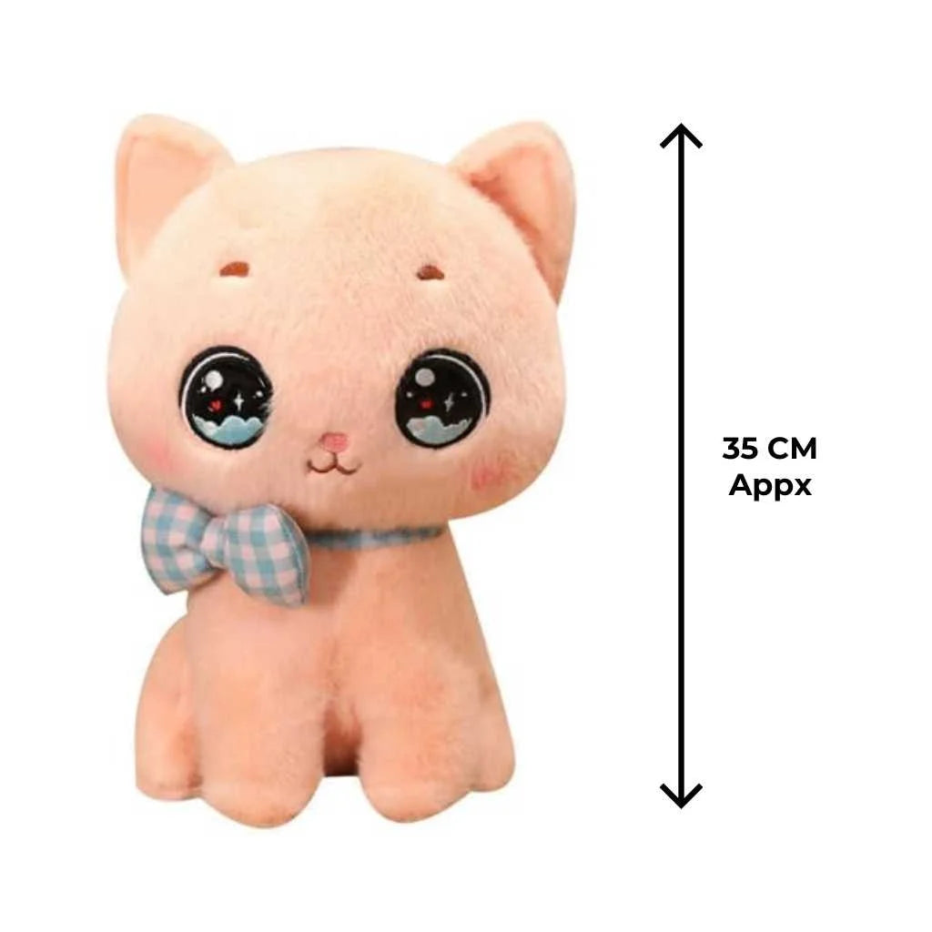 Cute Bow Cat Soft Toy with Adorable Bow 35cm for Kids