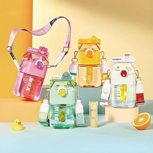 Cute BPA Free Square Sipper Kids Water Bottles