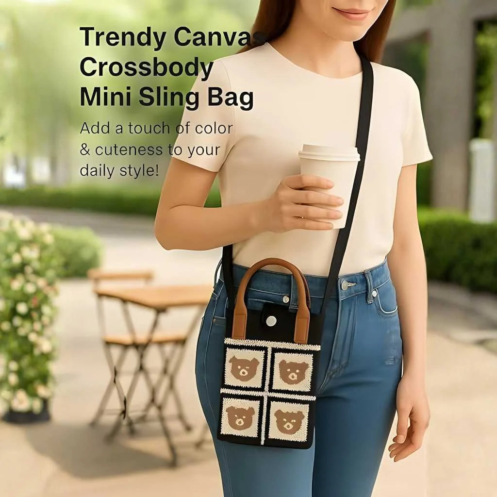 Cute Cartoon Design Sling Bag for Women and Girls