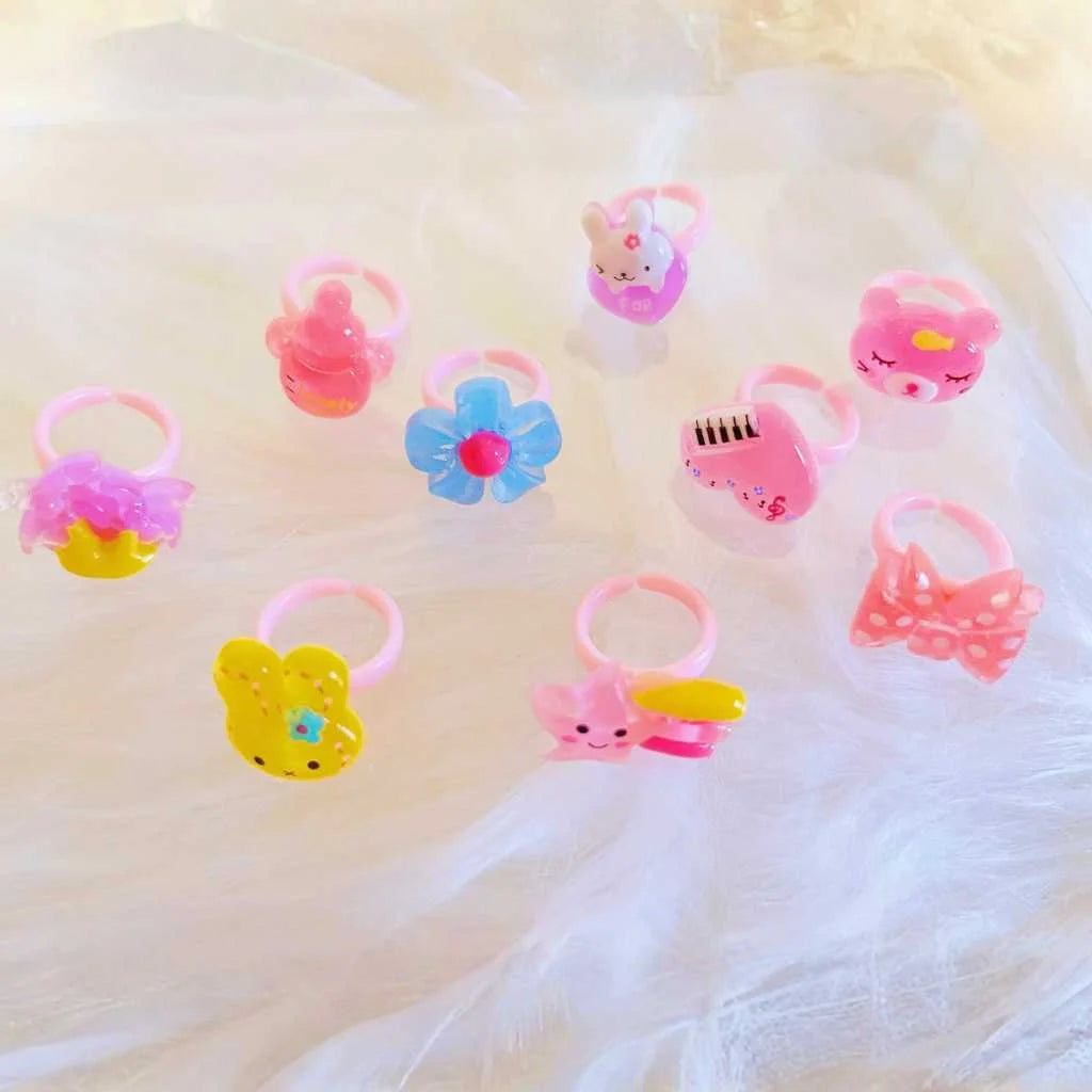 Cute Cartoon Fashion Kids Rings 50 Piece Set Gift Box