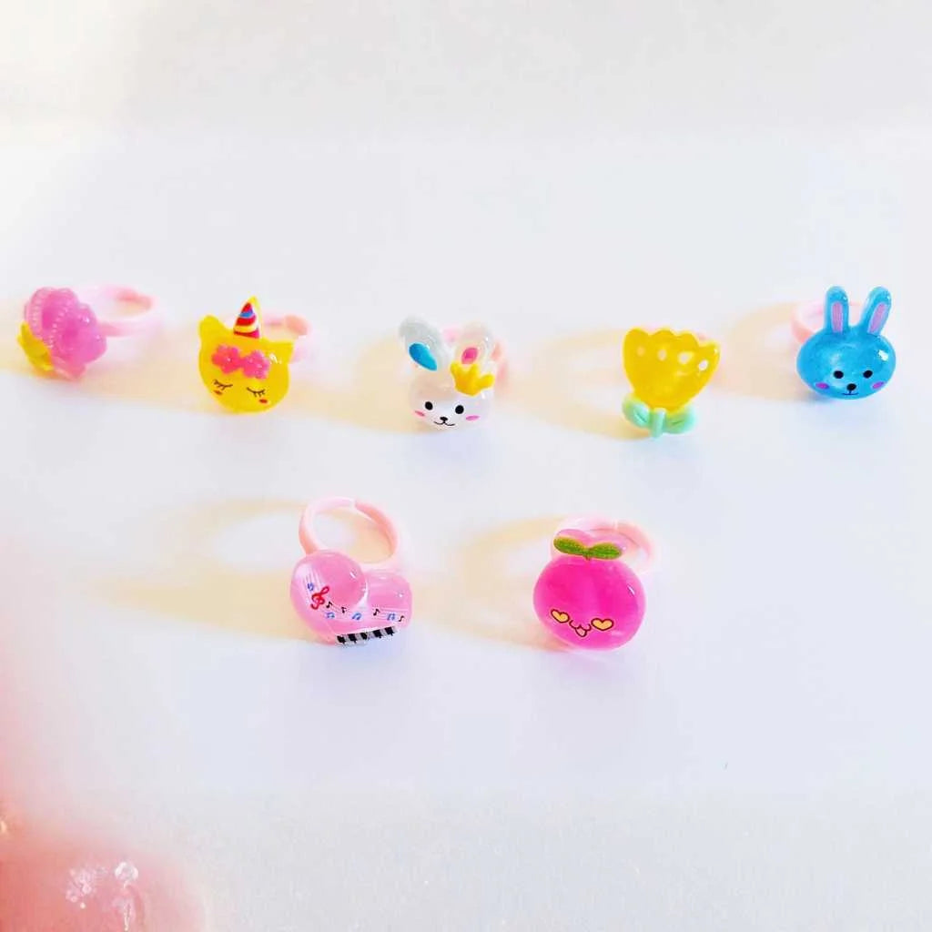 Cute Cartoon Fashion Kids Rings 50 Piece Set Gift Box