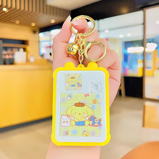 cute cartoon fun jigsaw puzzle keychain
