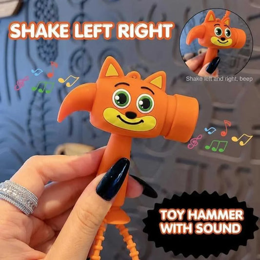 Cute Cartoon Hammer Toy Keychain for Kids with Sound