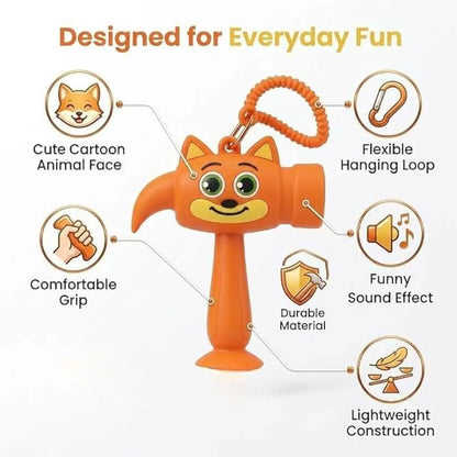 Cute Cartoon Hammer Toy Keychain for Kids with Sound