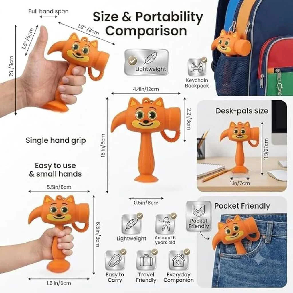 Cute Cartoon Hammer Toy Keychain for Kids with Sound