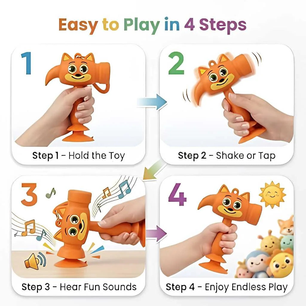Cute Cartoon Hammer Toy Keychain for Kids with Sound