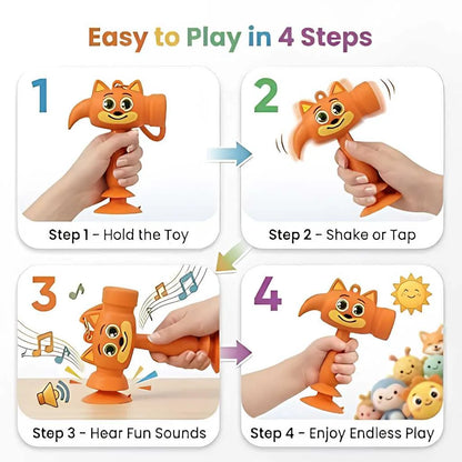 Cute Cartoon Hammer Toy Keychain for Kids with Sound