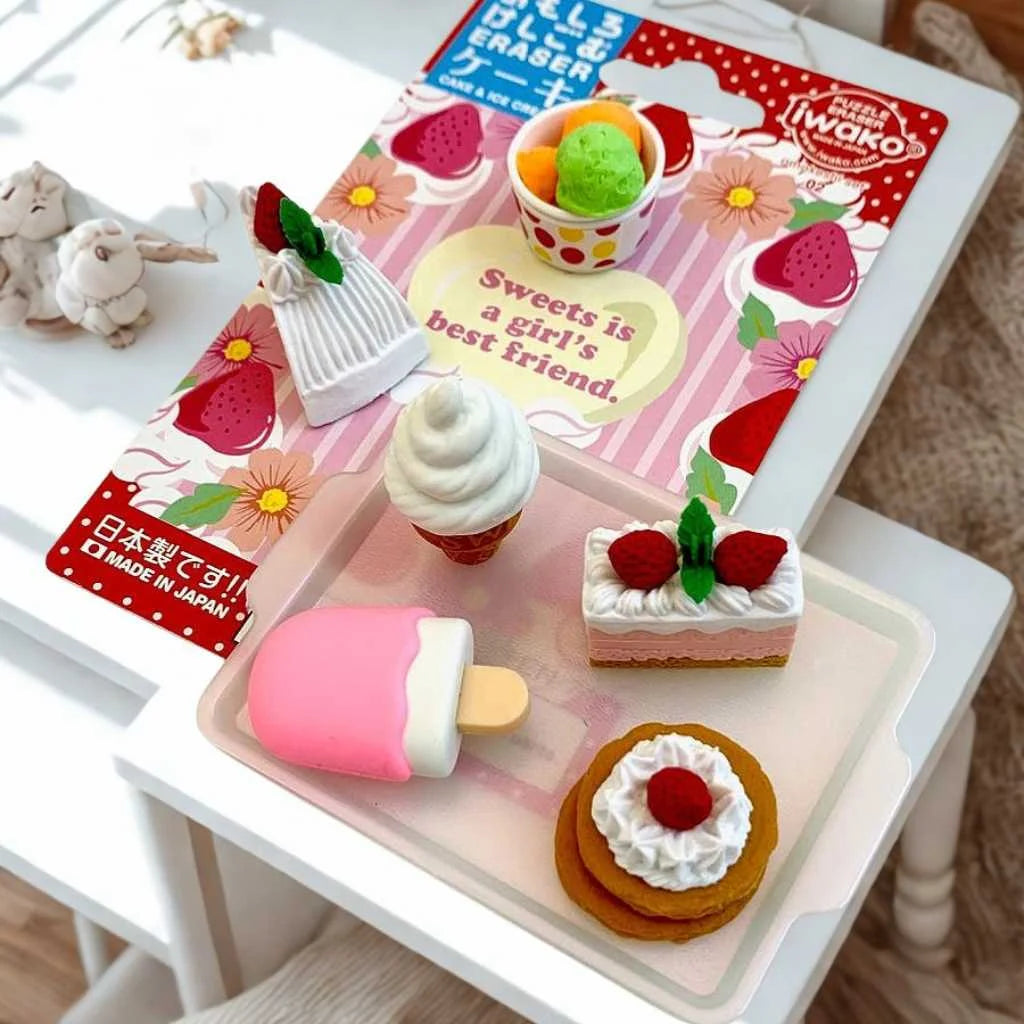 Cute Dessert-Themed 3D Eraser Set - Kawaii Food Erasers | DODKart