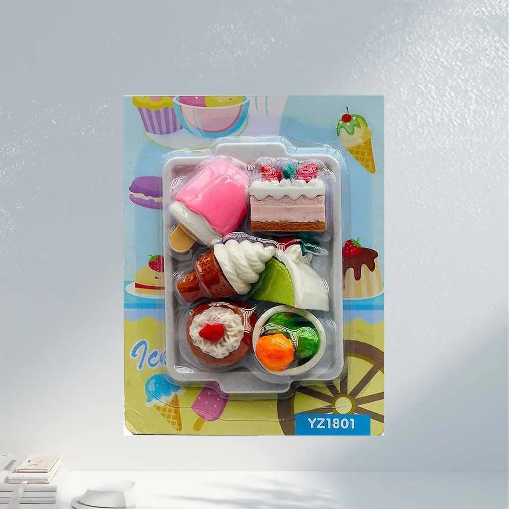 Cute Dessert-Themed 3D Eraser Set - Kawaii Food Erasers | DODKart